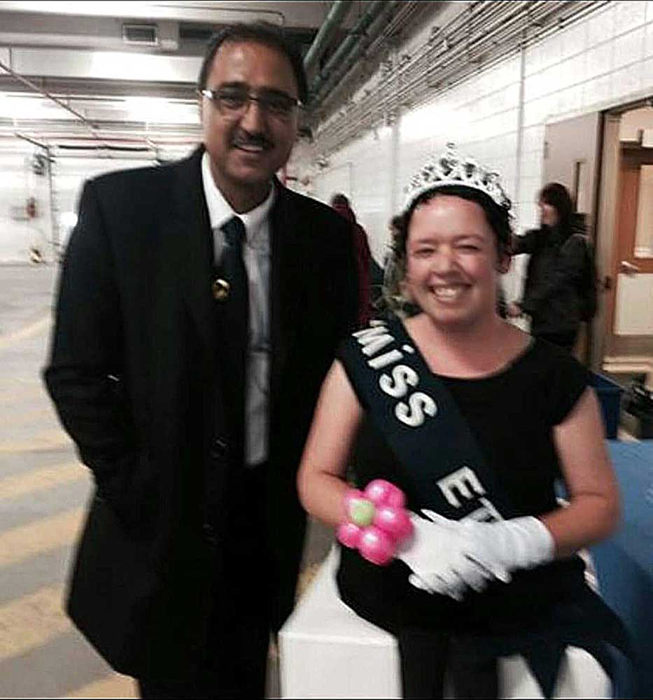 Mayor Sohi, a previous ETS employee who also once worked for DATS taking a photo with Michelle, "Miss ETS"