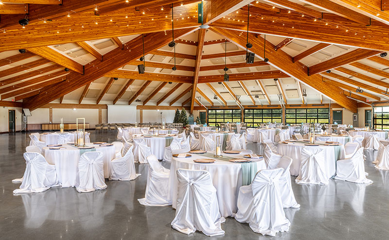 The Event Centre at Northeast River Valley Park, staged for an event.