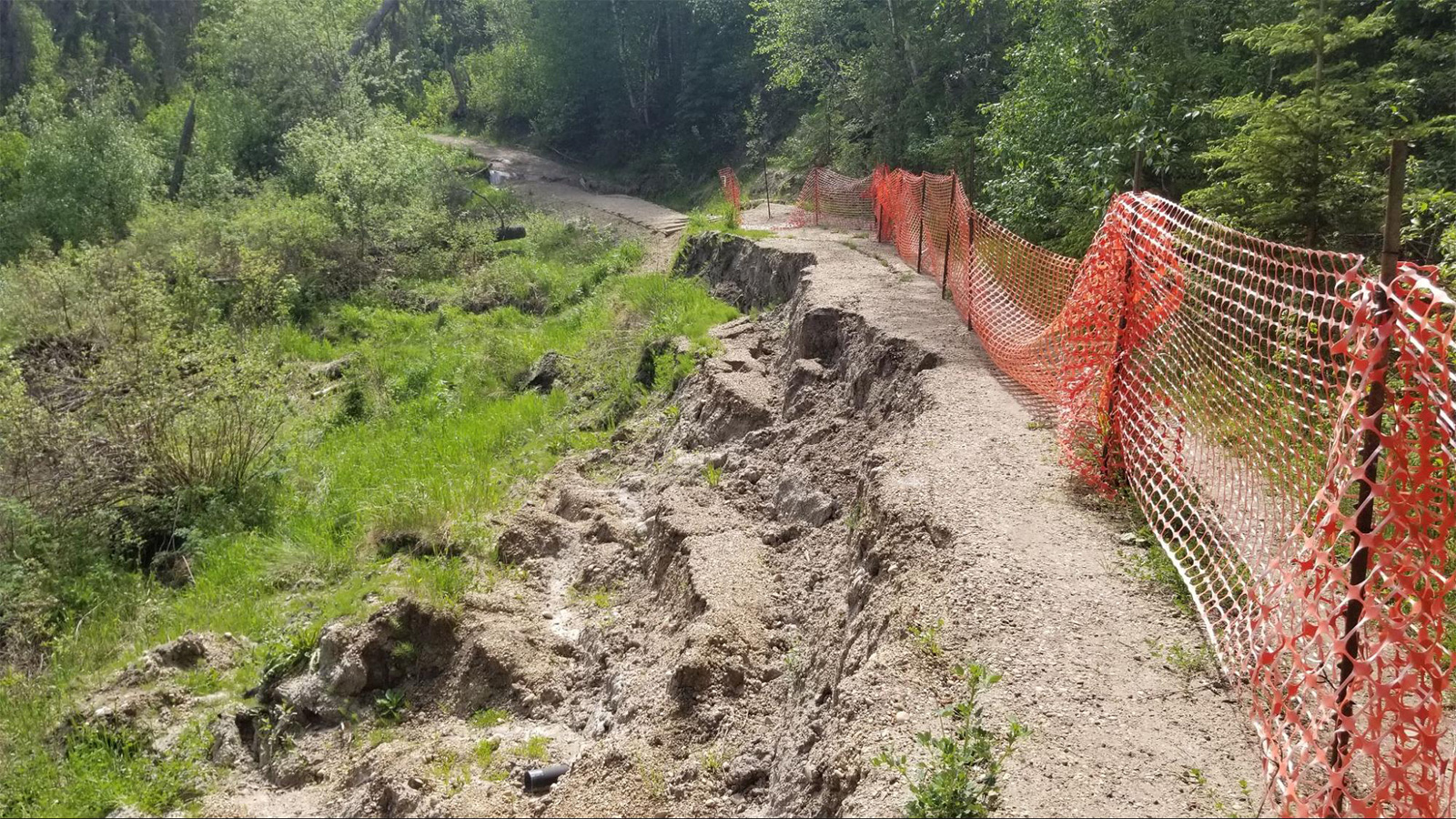 Whitemud Creek Erosion and Landslide Repair at 54 Ave (August 2021 looking south)
