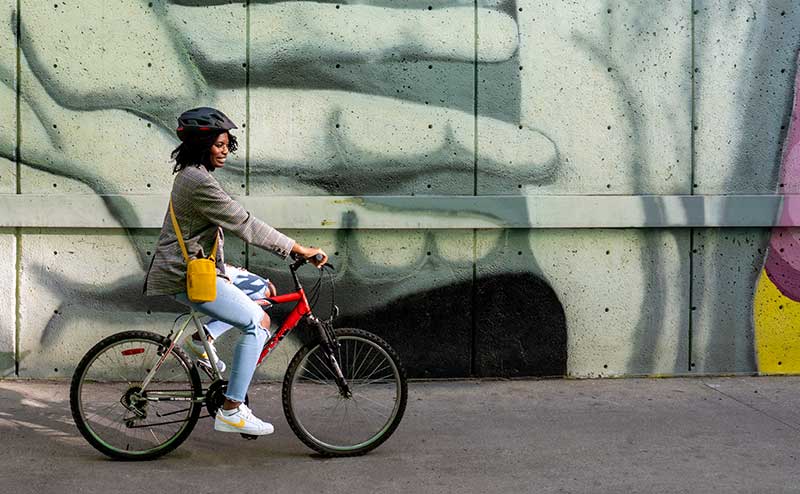 Cycling near Jasper Avenue