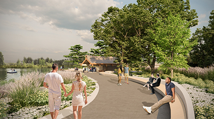 Artist’s rendering of the accessible lakefront walk.