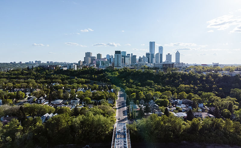 Edmonton Skyline aerial view