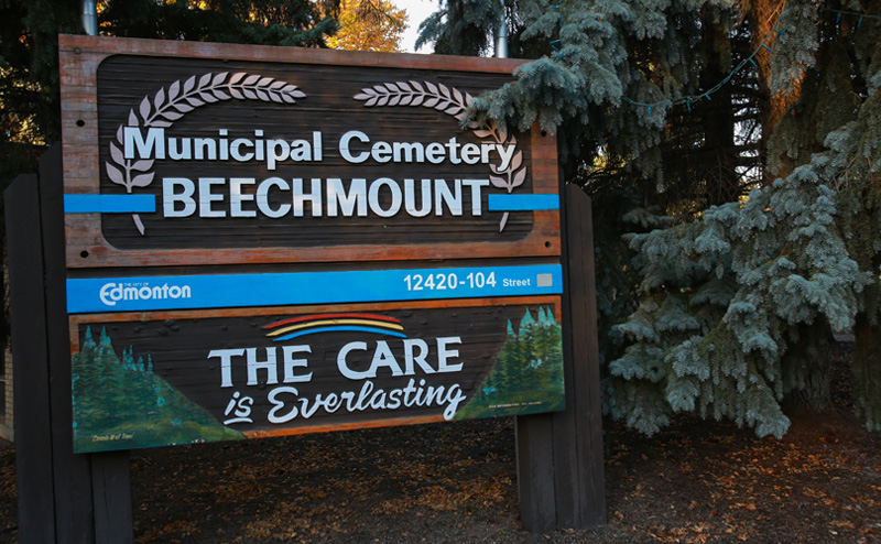 Beechmount Cemetery sign