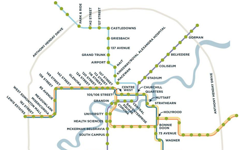 Map showing LRT Network Plan