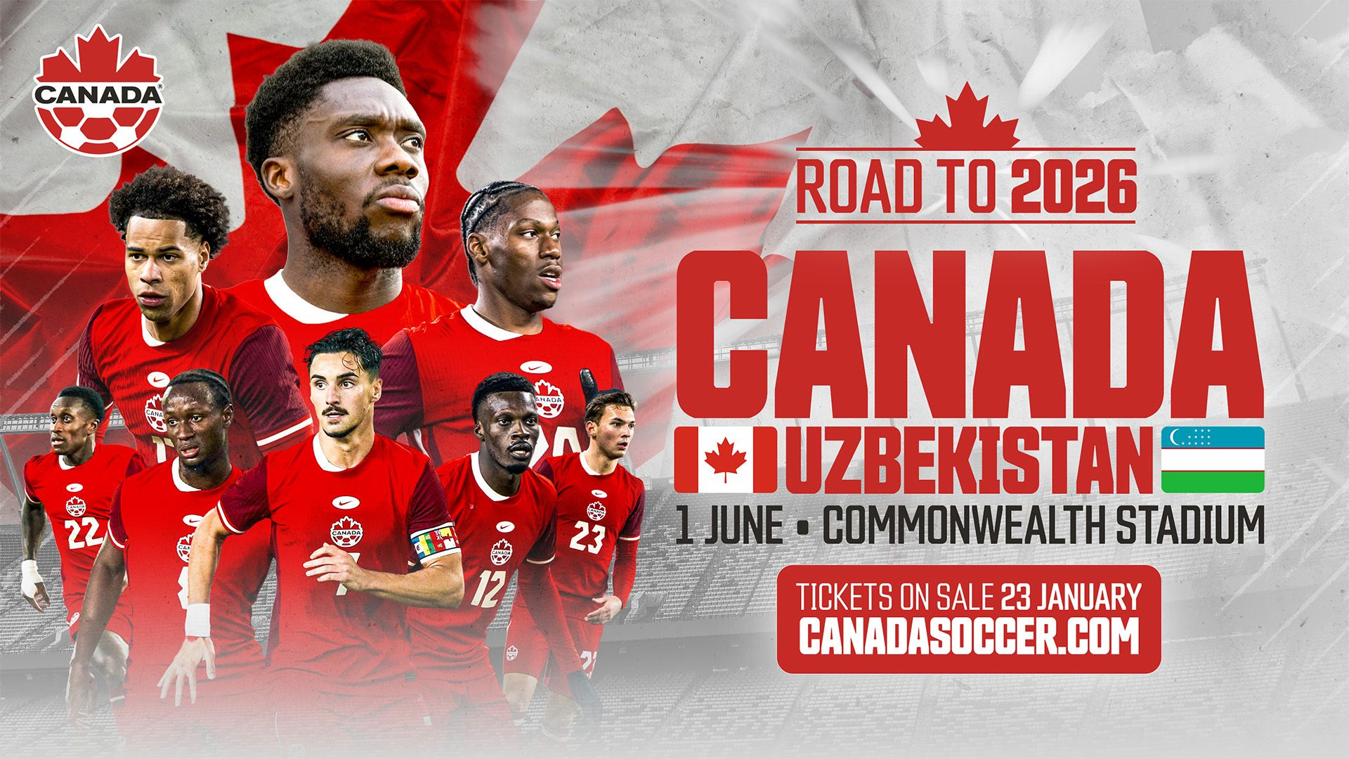 Road to 2026. Canada v Uzbekistan. 1 June, Commonwealth Stadium.