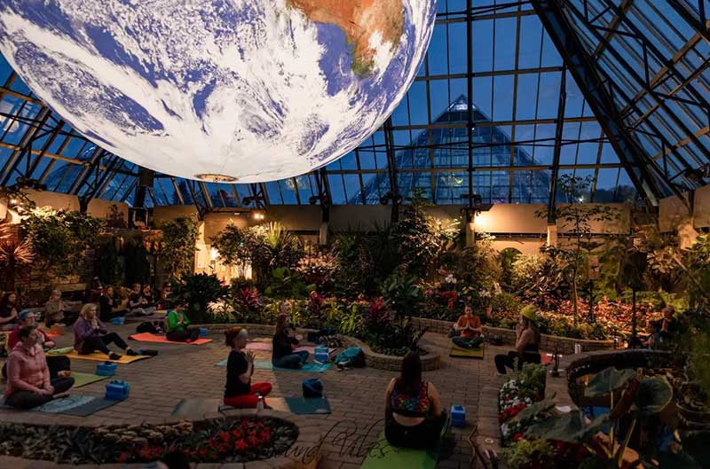 flow and bloom yoga session at muttart conservatory