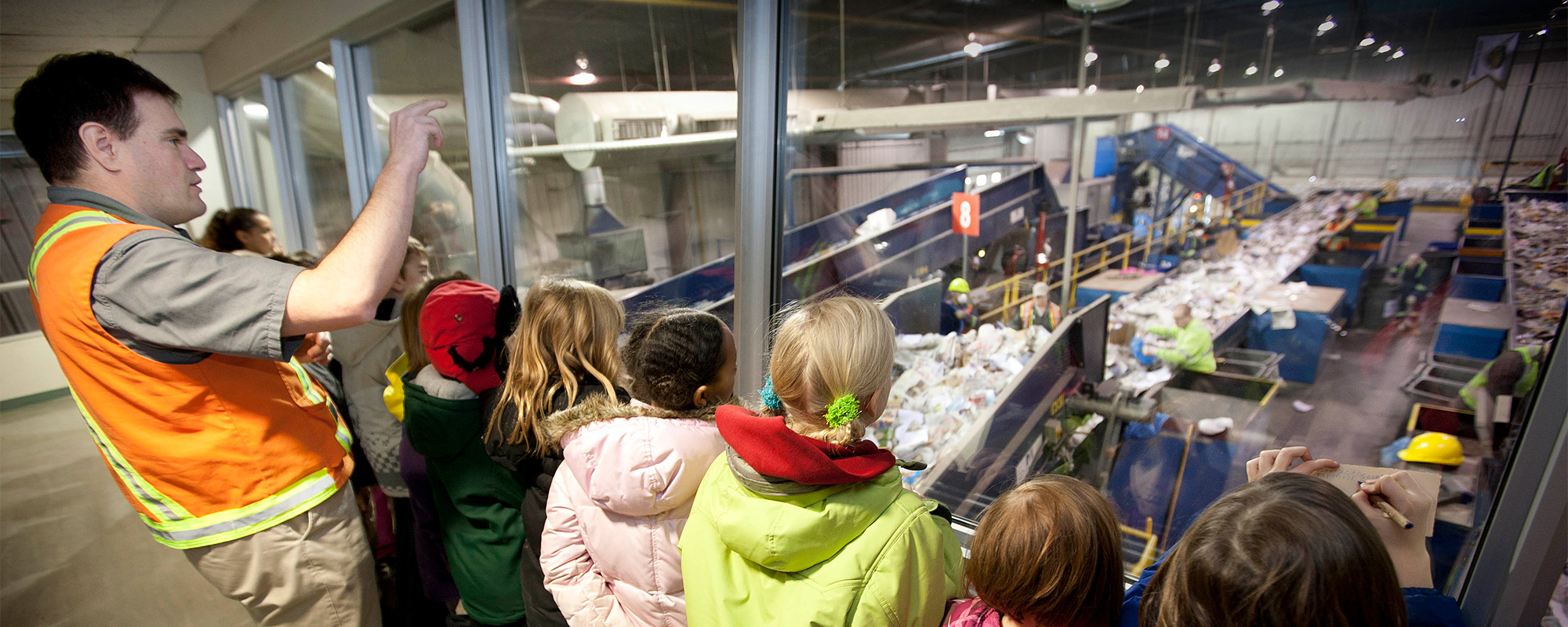 children at waste management centre