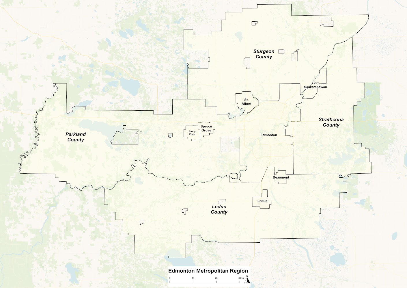 Edmonton Household Travel Survey Region Map