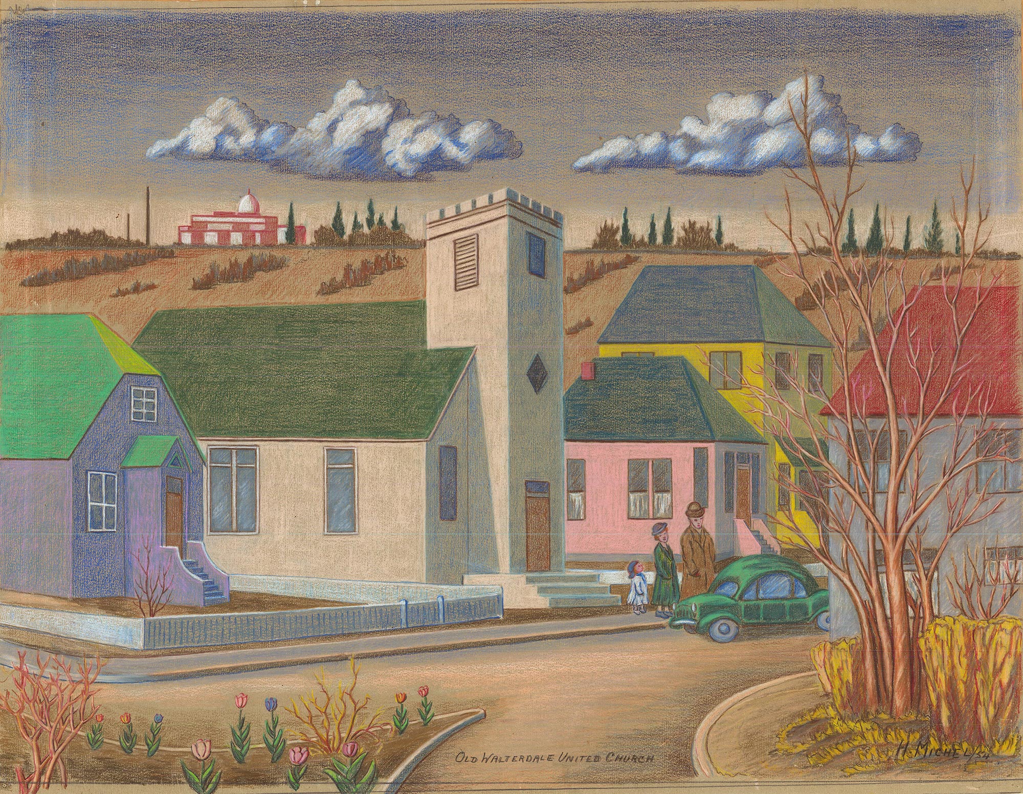A drawing of the Old Walterdale United Church.