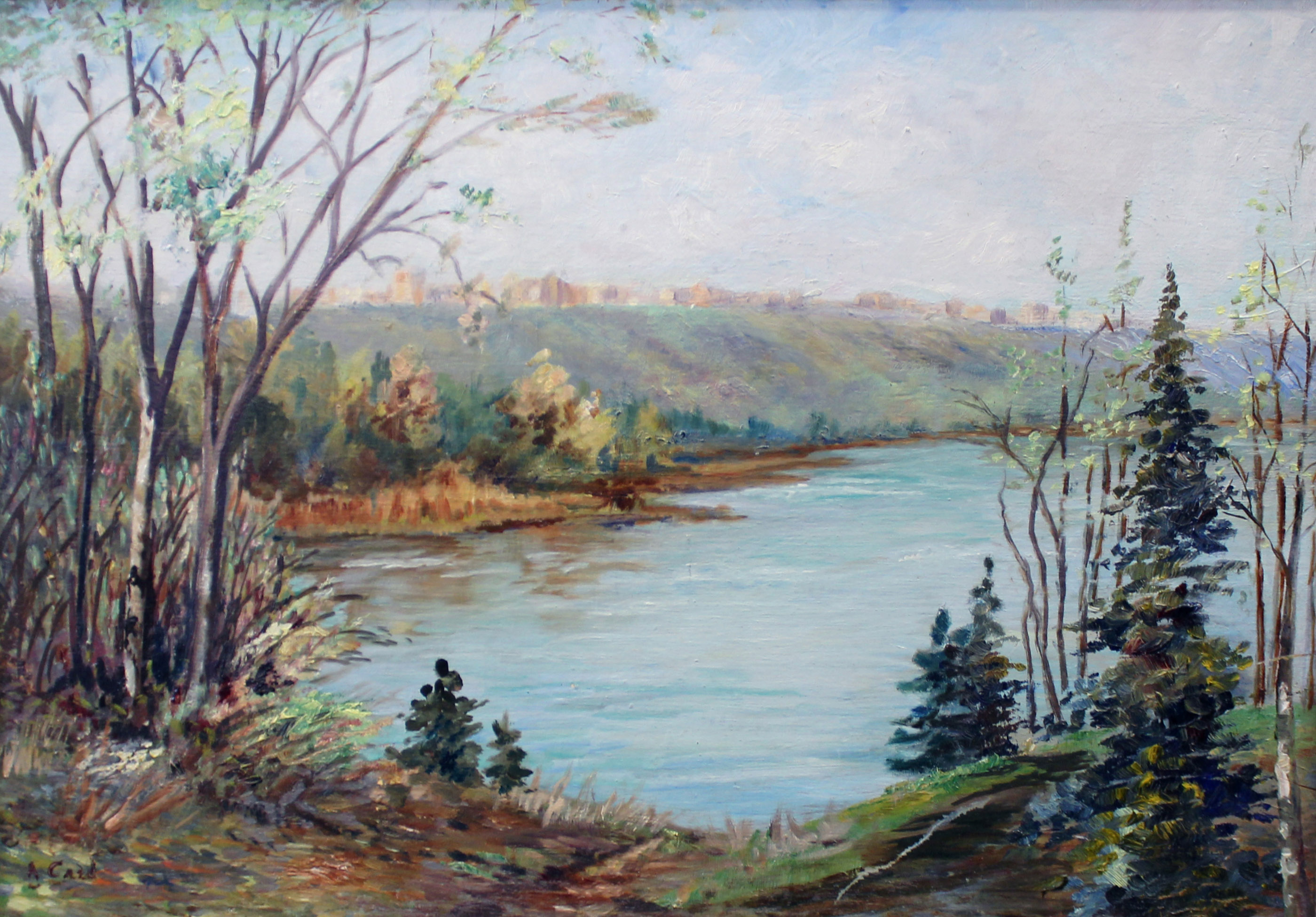 A painting of the Edmonton River Valley.