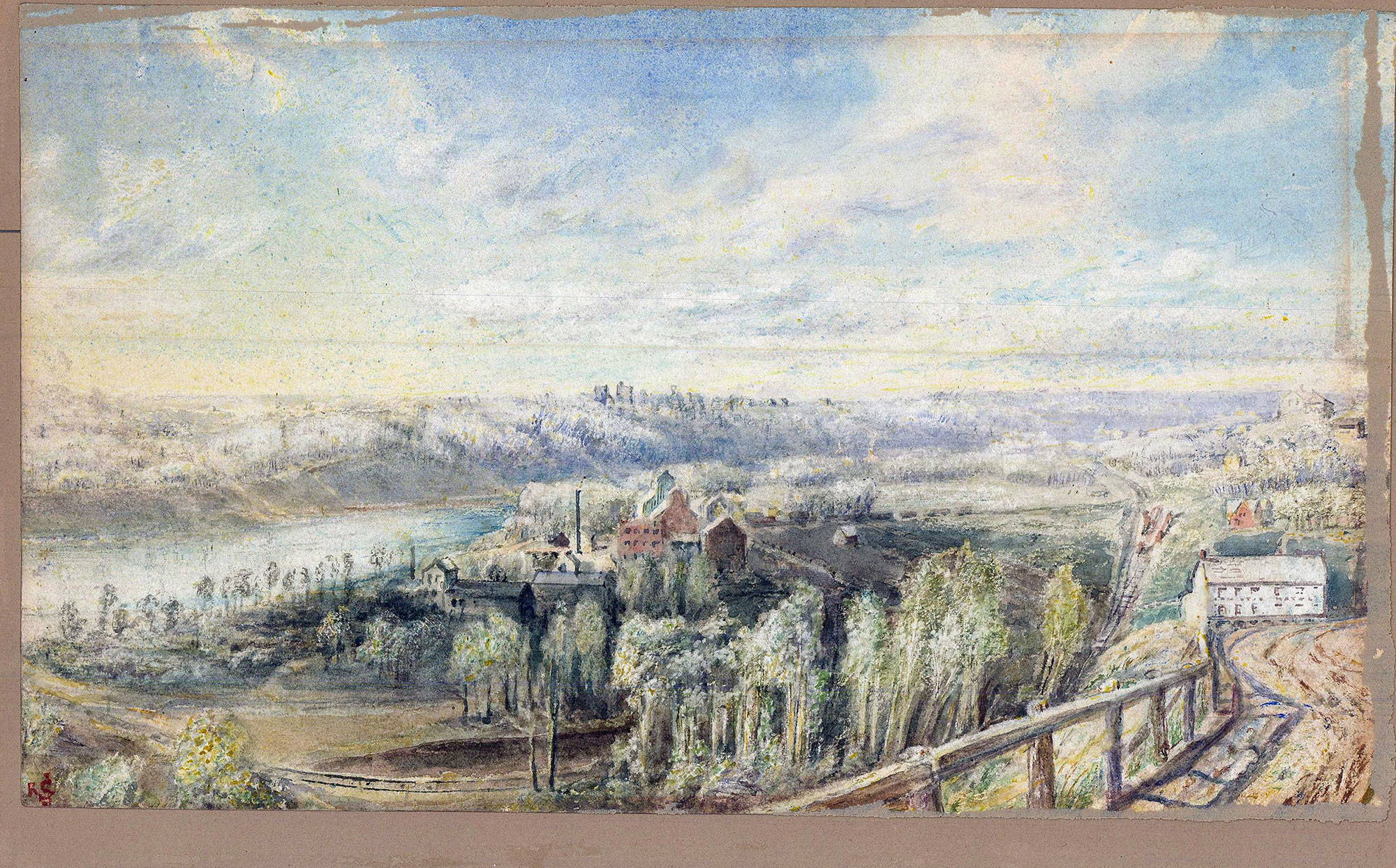 Painting of Edmonton Hotel and Saskatchewan Valley