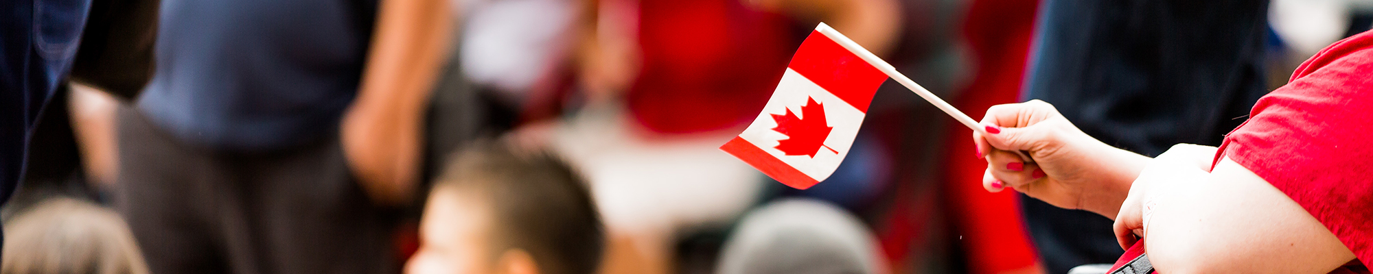 person holding canadian flag