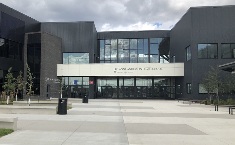 Exterior photo of Dr. Anne Anderson School and Community Centre.