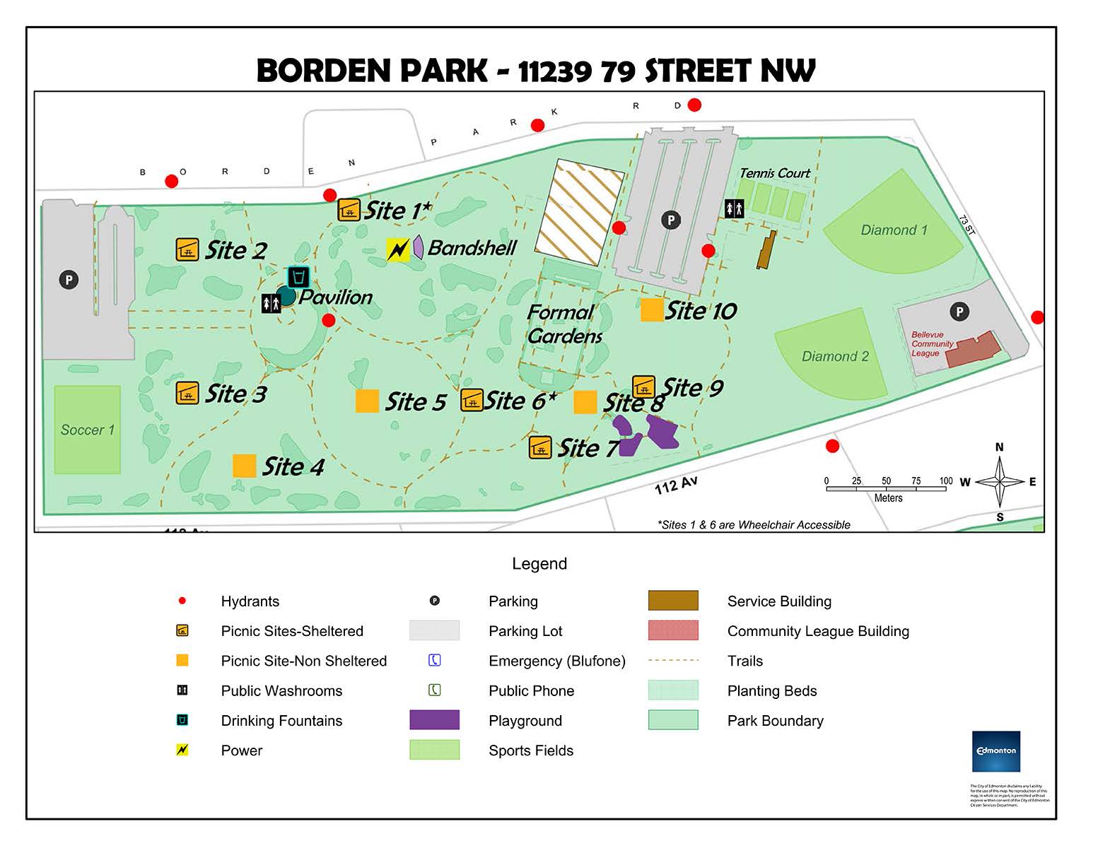 Borden Park Site Map