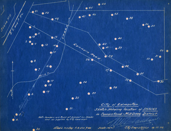 Sketch of Shack Locations 1929