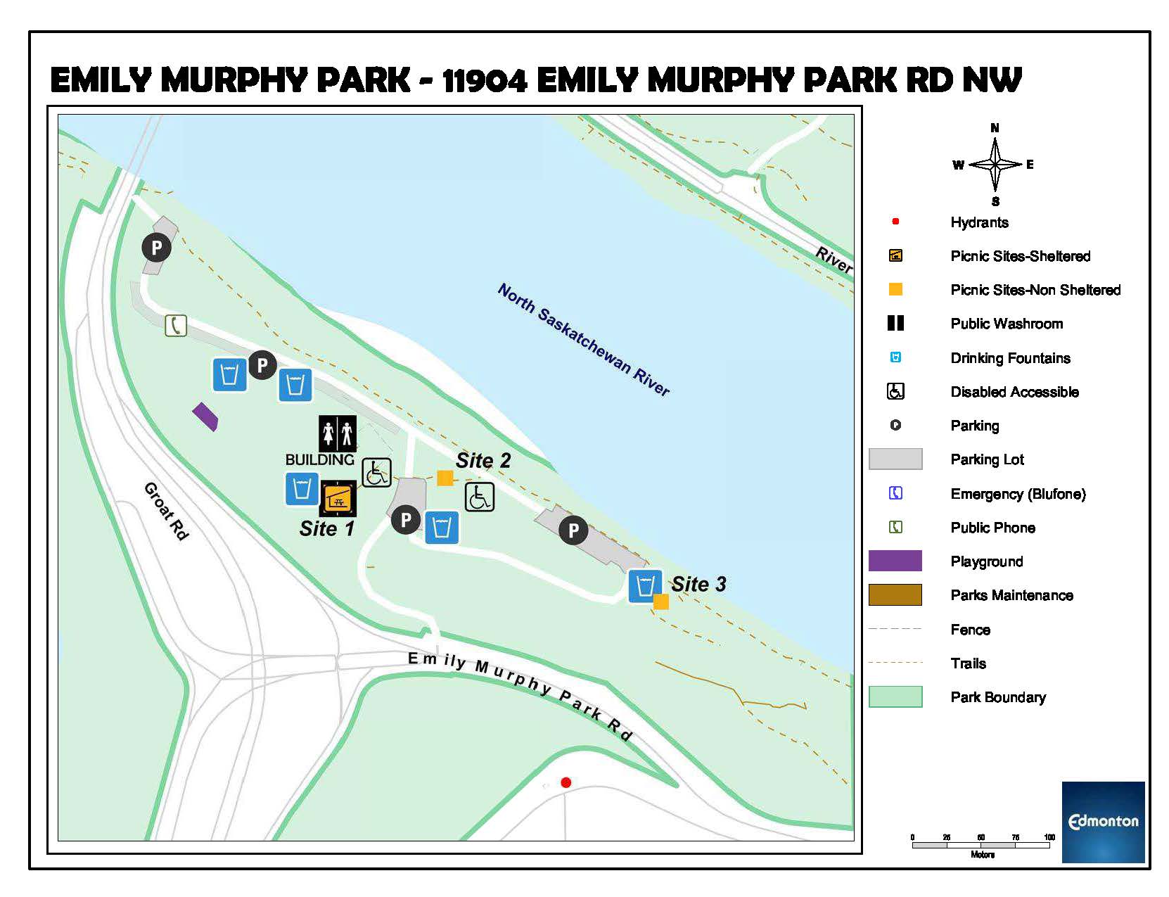 Emily Murphy Park Site Map