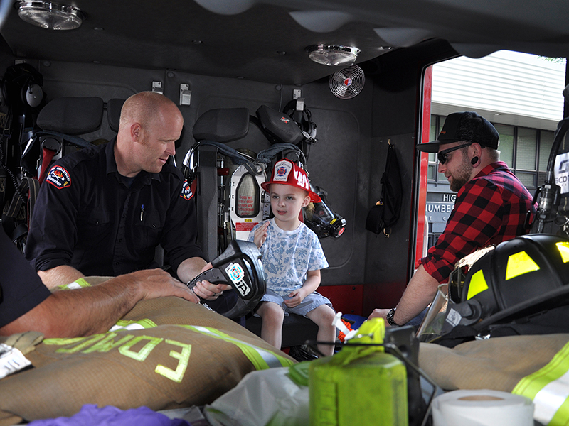 Checking Out the Inside of the Fire Truck.