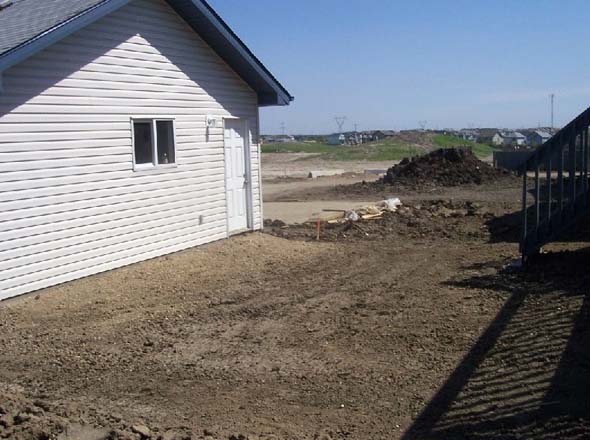 Internal Swale between Detached Garage and the House