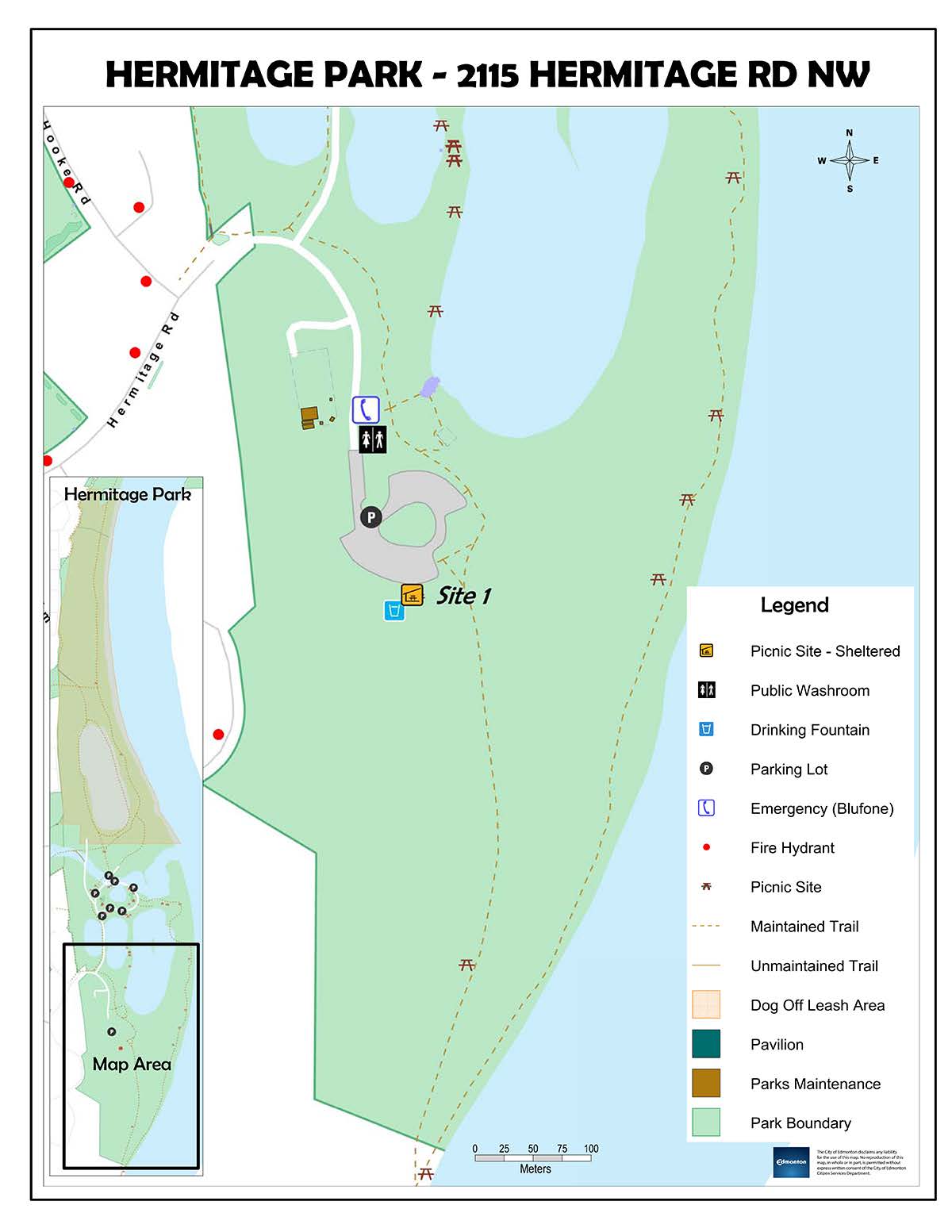 Hermitage Park Site Map