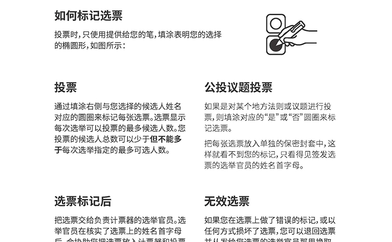 How to Mark a Ballot in Chinese Simplified