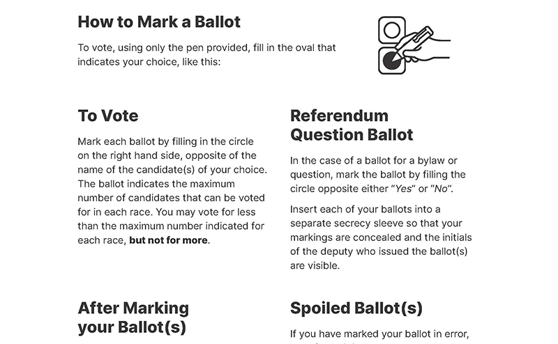 How to Mark a Ballot in English.