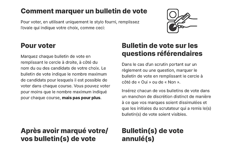 How to Mark a Ballot in French.