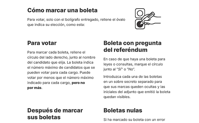 How to Mark a Ballot in Spanish.