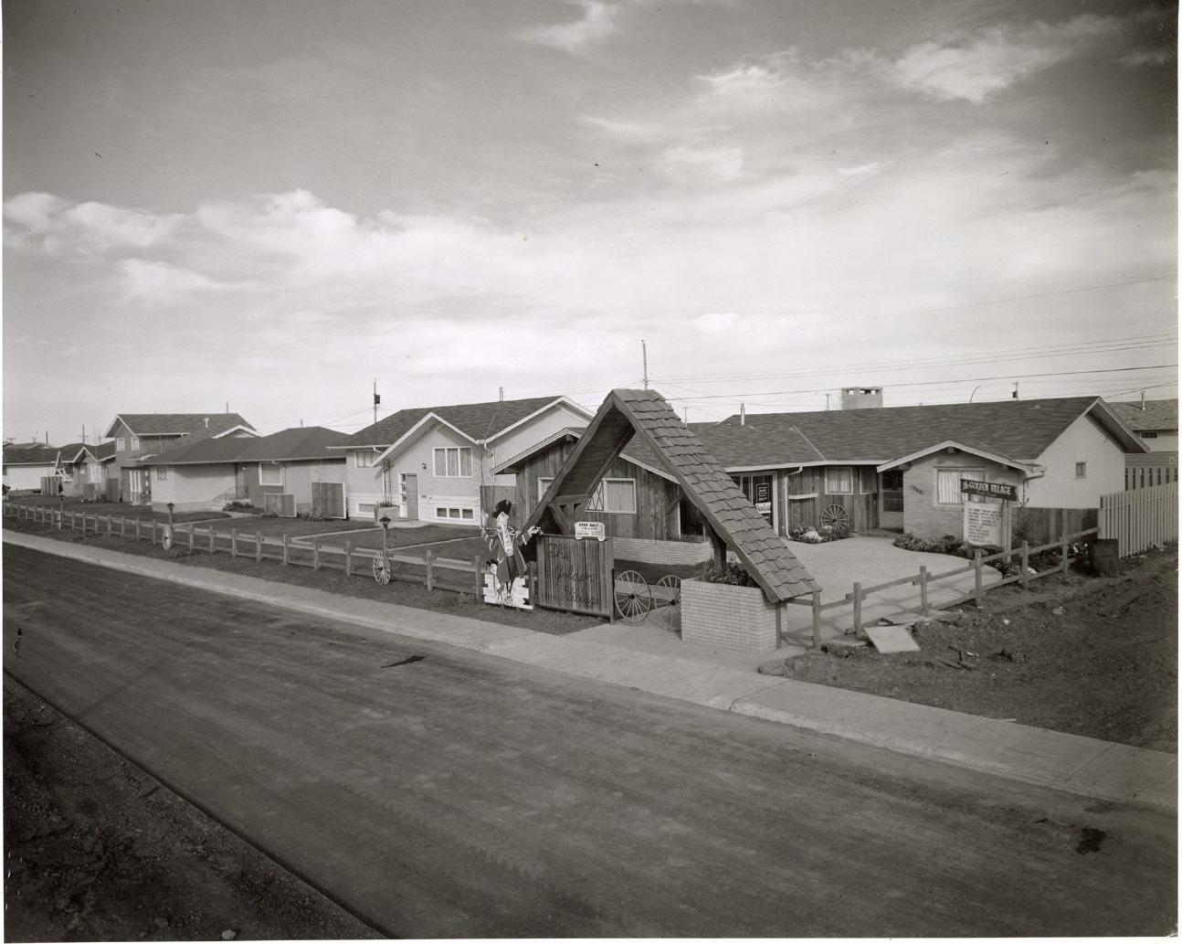 Black and white photo of the Golden Village.