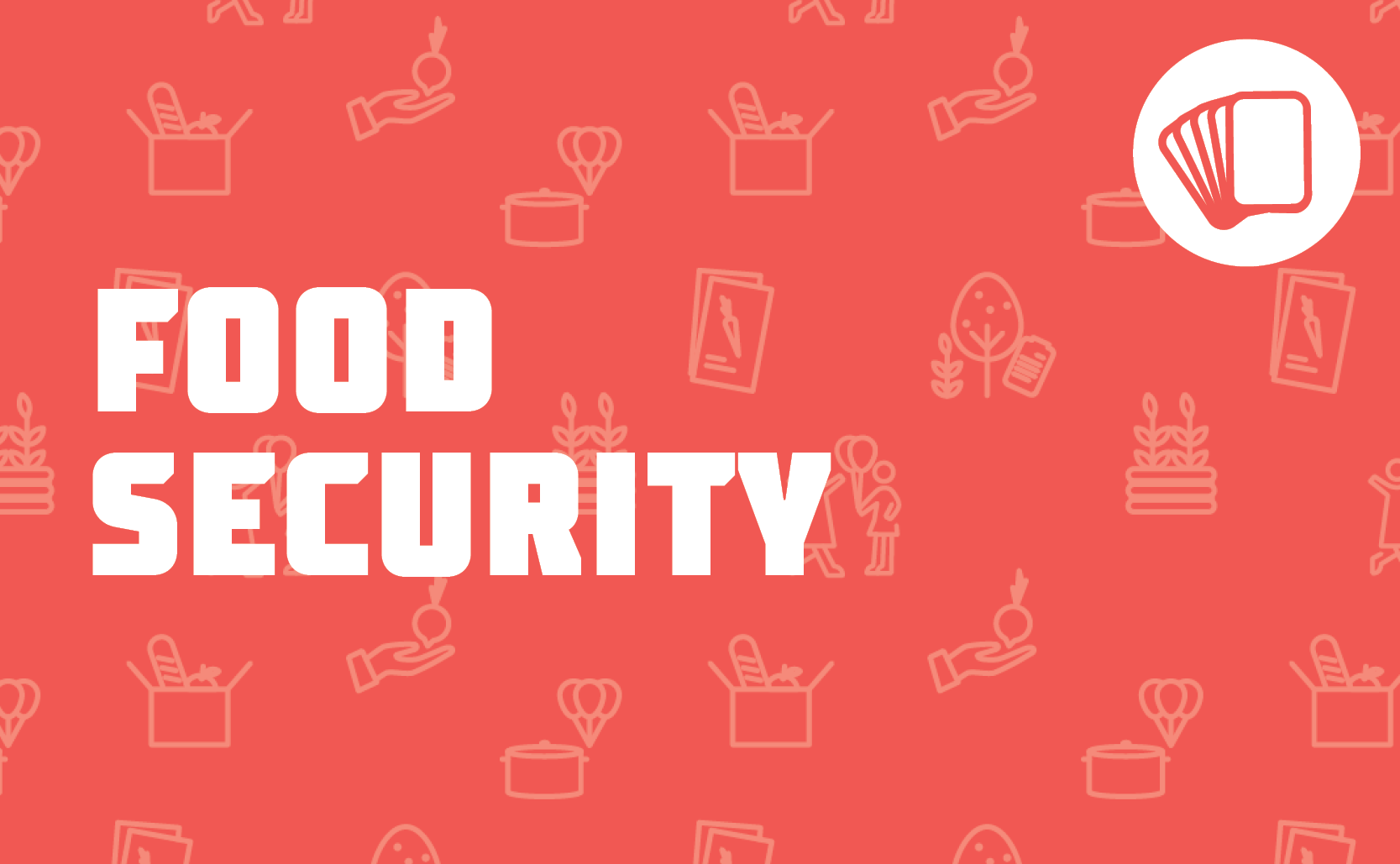 Food Security. Red background.