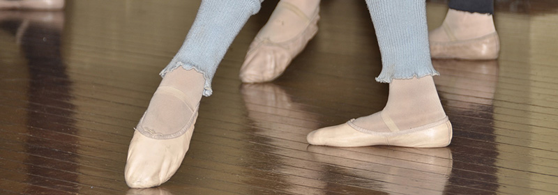 Close up of a ballet dancer's feet