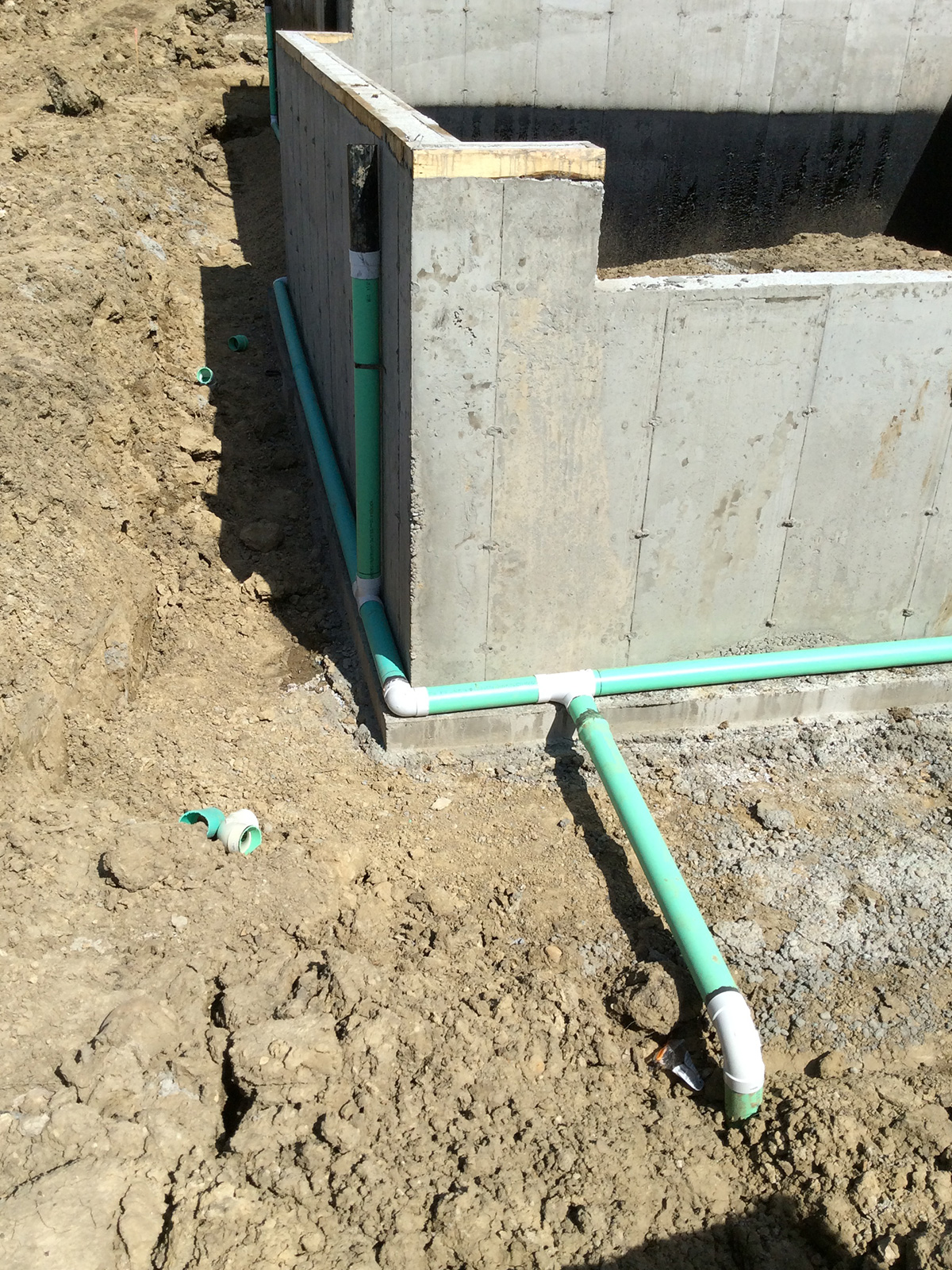 Storm & Foundation Service before backfill