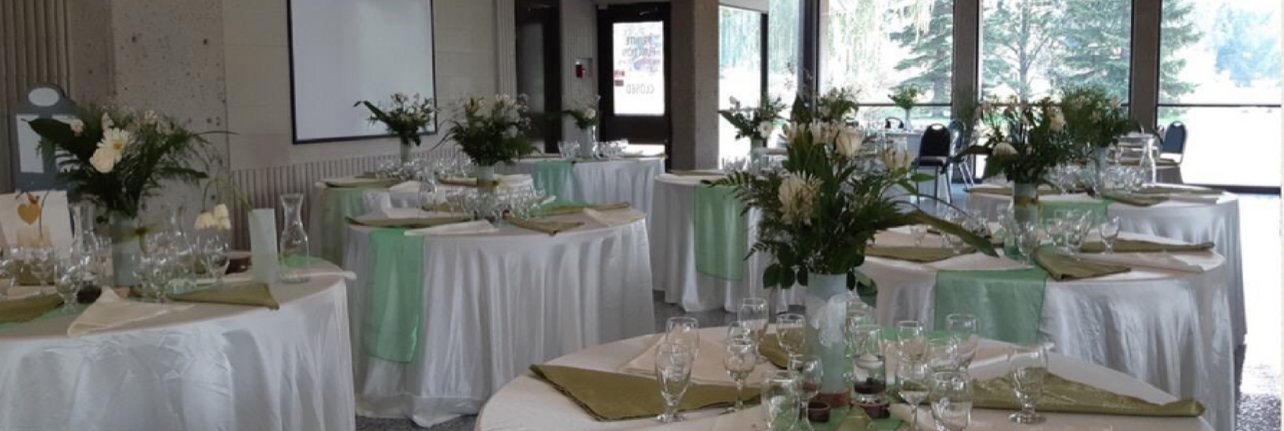 Tables decorated for a special event