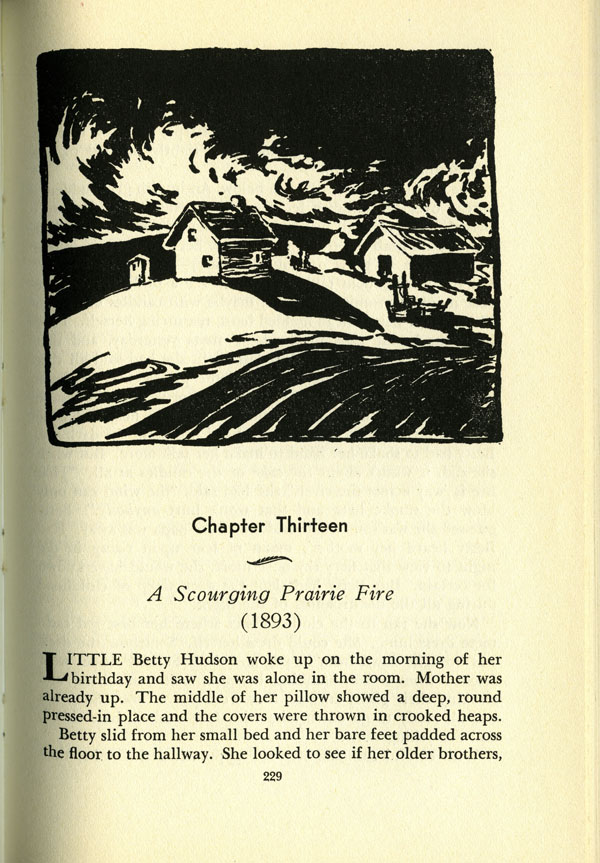  The first page of the thirteenth chapter of a novel, featuring an illustration of houses.