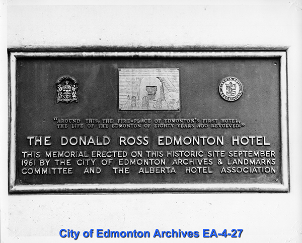Ross Hotel commemorative plaque