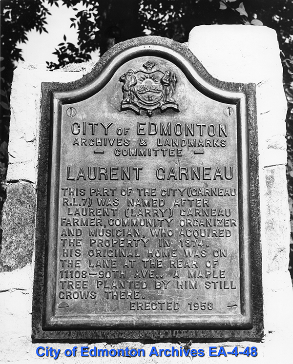Garneau Memorial plaque