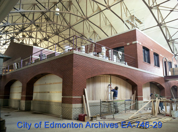 Construction of the archives inside the Prince of Wales Armouries, “a building within a building.” ca. 1991 [EA-746-29]