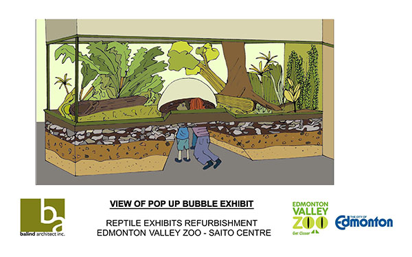 Reptile Exhibit - Pop up Bubble [Rendering by Balind Architect Inc.]
