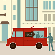 Graphic showing a food truck