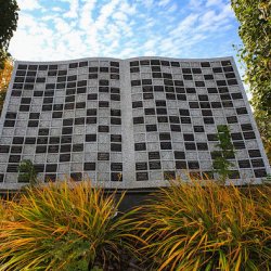 wall of memorial plaques