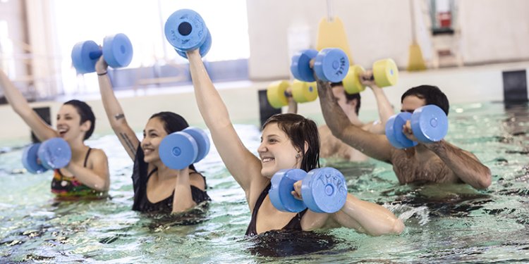 persons doing aquafit in pool