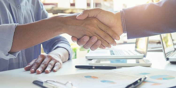 person shaking another person's hand