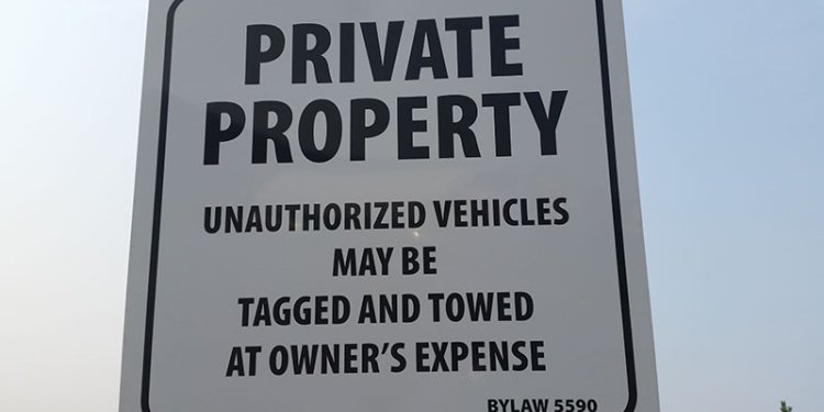 A private property sign