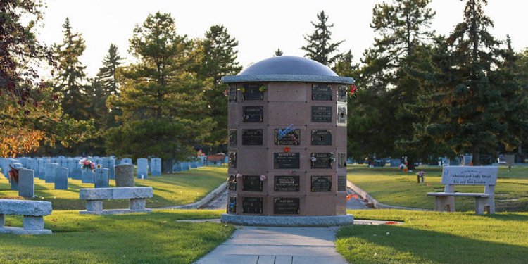 columbarium with plaques