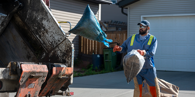 waste collector with yard waste bag