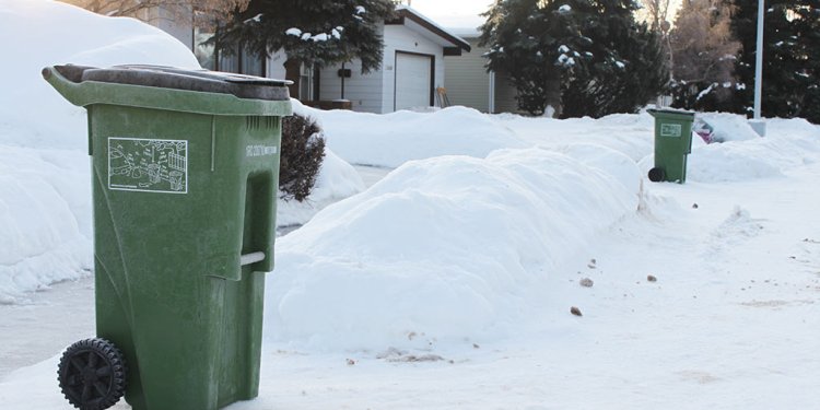 cart set out in winter
