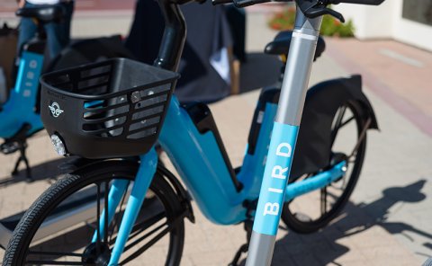 e-scooter with bird logo