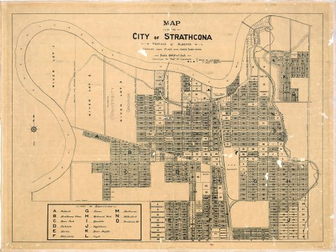 A map of Strathcona from 1907
