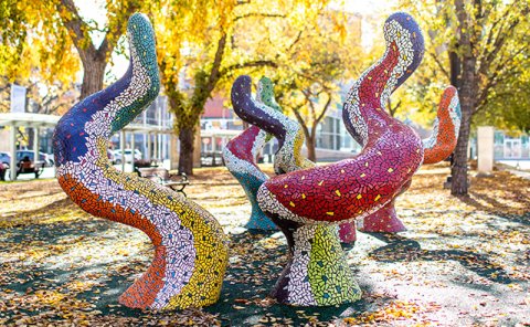 Scupture named A Mischief of Could Be(s) in Churchill Square