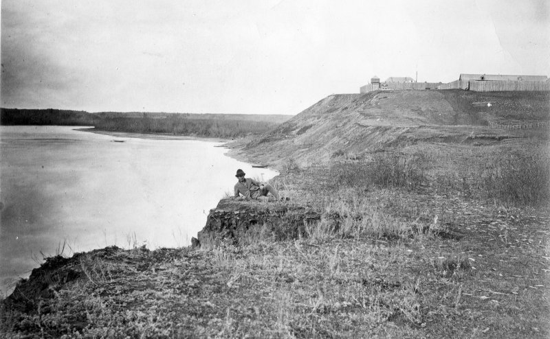 Fort Edmonton park overlooking the north Saskatchewan river