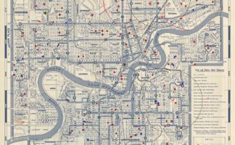 A map of Edmonton from 1957.